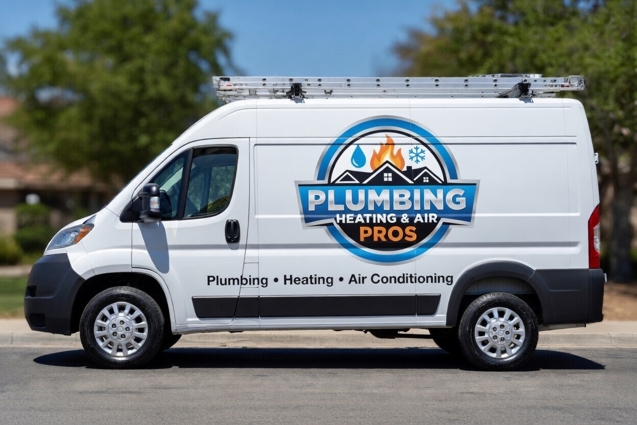 Local plumbing heating and air service van serving Redwood City